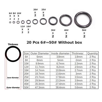Anel Guia de Vara de Pesca 10pçs~100pçs Resistente ao Desgaste Cerâmica Kit de Reparo de Vara Anel Alconite Preto 6mm~47.3mm