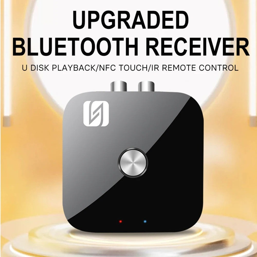 NFC Bluetooth 6.0 Audio Receiver Aux 3.5mm 2RCA Music Wireless Adapter With Mic USB U-Disk Play Remote Control for TV Car
