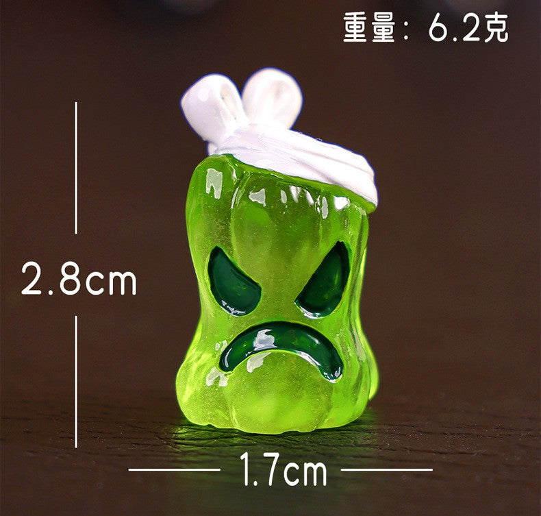 8/16/24pcs Luminous Halloween Micro Landscape Miniature Figurine Resin Craft Mini Fairy Garden Ornament Pumpkin Ghost Decoration