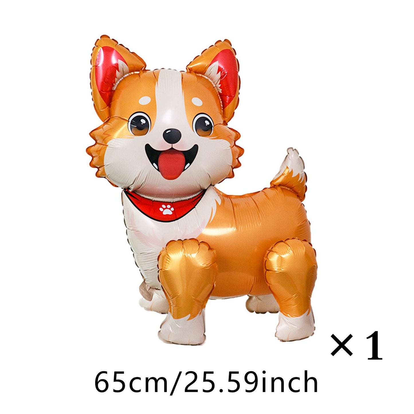 Dog Aluminum Film Balloon Husky Corgi Big Ear Dog Cartoon Shaped Balloon Children's Birthday Decoration Shower Decoration