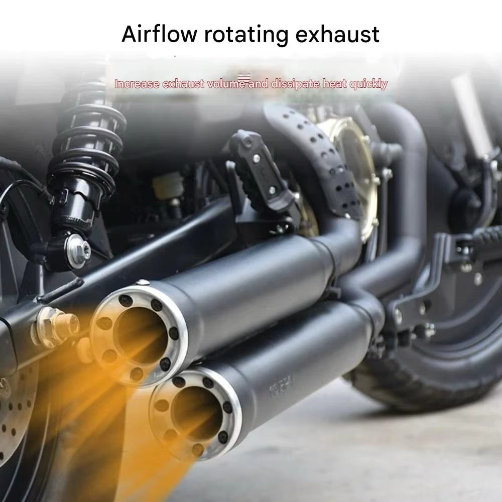 For BENDA Chinchilla 300 modified accessories, double snake-shaped exhaust pipe, deep bass with rich horse hoof sound