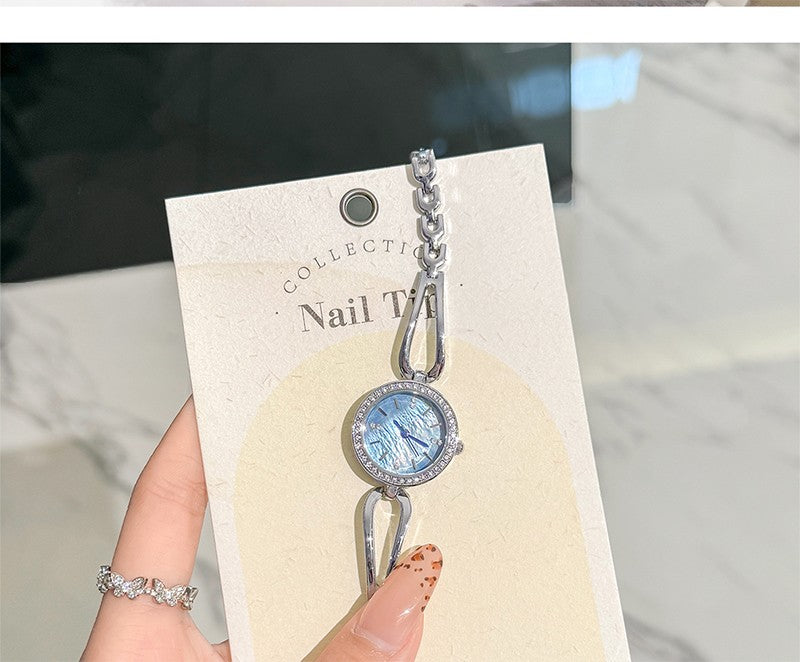 GEDI Women's Watch Silver Fashion Waterproof Ladies Watches Elegant Diamond Quartz Wristwatch Woman Gift for Girlfriend