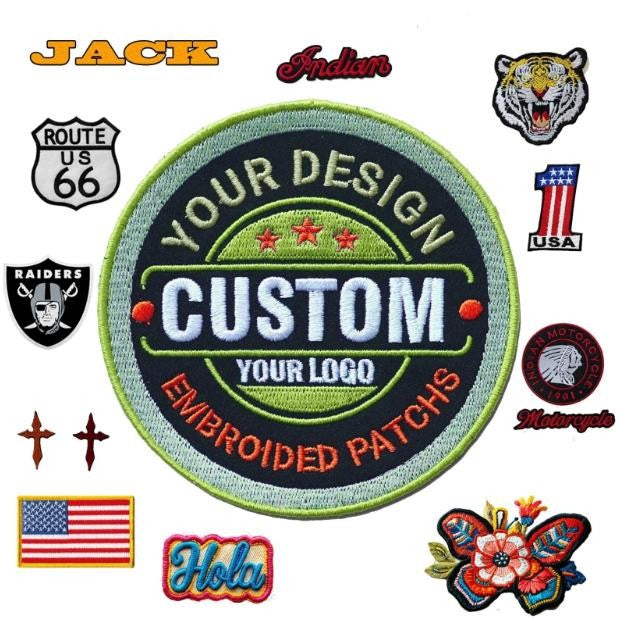 Custom Embroidery Patch Iron On Patches Logo Team Group Personalized DIY Fusible Patch Hook & Loop Patch For Clothing Moq 10pcs