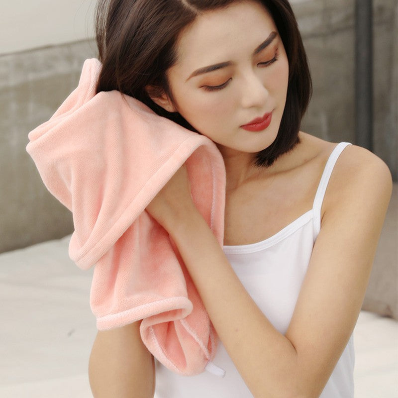 Care Cap with Button Microfiber Hair Towel Super Absorbent Hair Towel Wrap Fast Drying Hair Wraps Women Bathroom Accessories