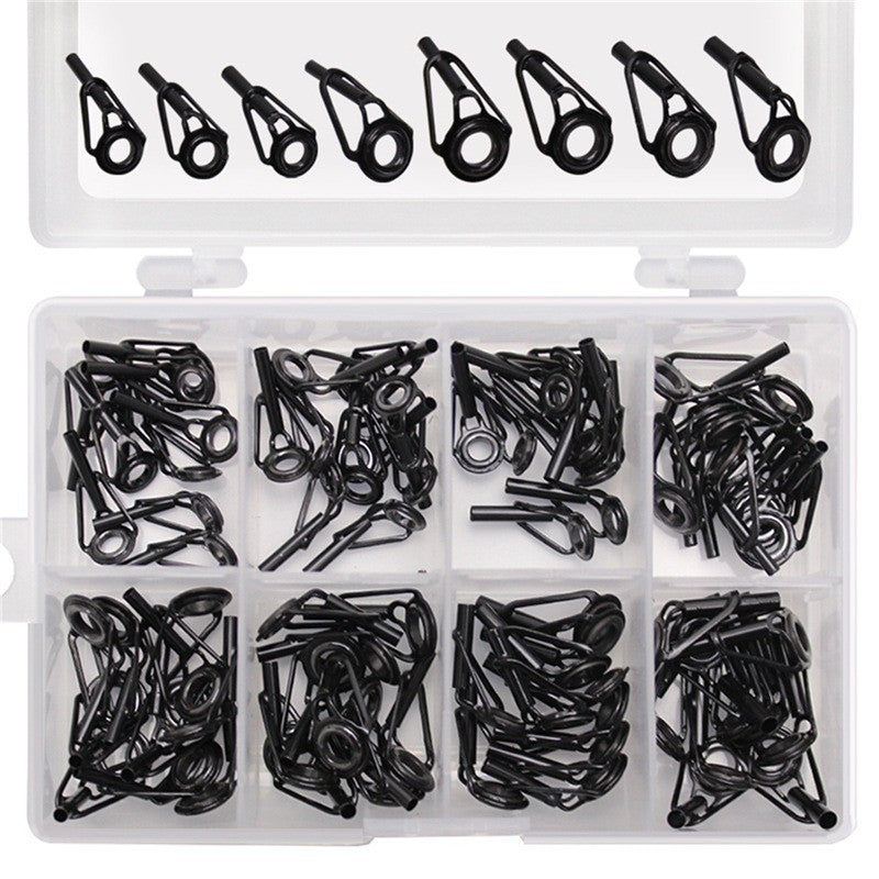 8/80pcs/Box Fishing Rod Guide Tip Repair Kit Set DIY Eye Rings Stainless Steel Frames Ceramics TS Line Guide Ring