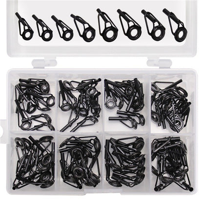 8/80pcs/Box Fishing Rod Guide Tip Repair Kit Set DIY Eye Rings Stainless Steel Frames Ceramics TS Line Guide Ring