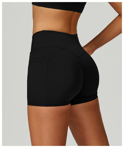 Cycling Shorts Cross Waist Head Yoga Shorts High Waist Workout Fitness Lift Butt Fitness Tights Gym Running Body Shaper Pants