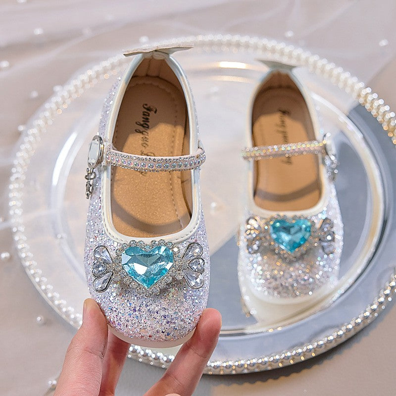 Fashion Elegant Soft Sole Anti-slippery Versatile Dress Leather Shoe for Party Autumn New Children Princess Shoes for Girls