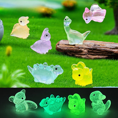 10-100PCS Creative Glow in The Dark Dinosaur Figurines Luminous Mini Resin Dinosaurs Toys for Christmas Fairy Garden Decor Gifts
