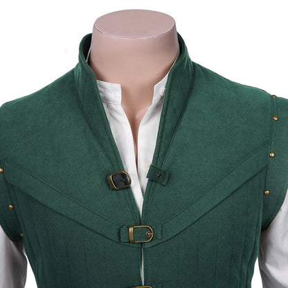 New prince role-playing rider fantasy costume adult dress uniform vest pants belt set green Halloween carnival costume