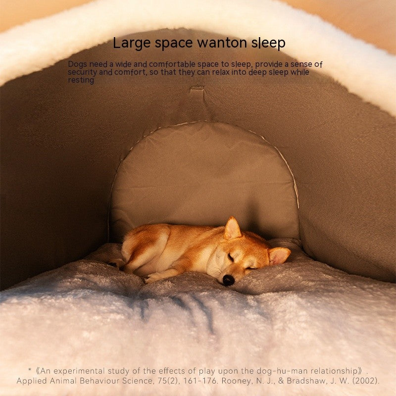Cama de Cachorro Grande Ninho de Inverno Quente Casa de Cachorro Removível e Lavável Tipo Casa de Cachorro Grande Sazonal Suprimentos para Dormir de Animais de Estimação, Ninho de Gato