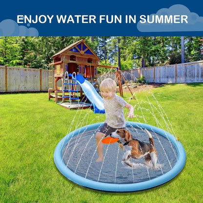 Piscina Inflável para Cães Tapete Aspersor para Cães Tapete de Resfriamento para Cães Brinquedo Interativo para Cães Chafariz Almofada de Aspersão para Animais de Estimação