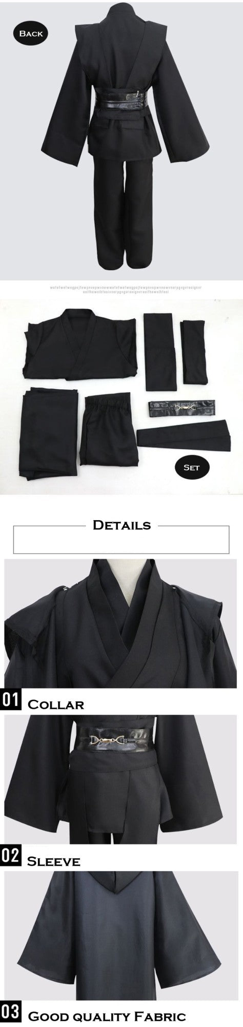 Wars Anakin Jedi Knight Cosplay Costume Hood Cape Anime Classic Movie For Men Women Halloween Fancy Brown