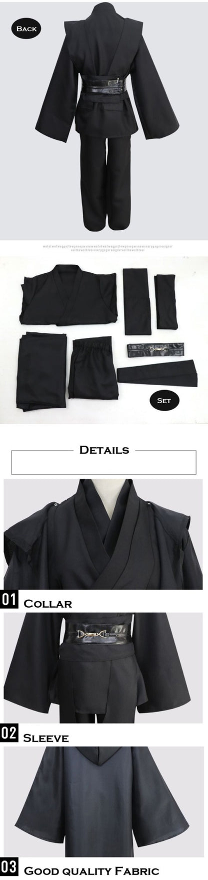 Wars Anakin Jedi Knight Cosplay Costume Hood Cape Anime Classic Movie For Men Women Halloween Fancy Brown