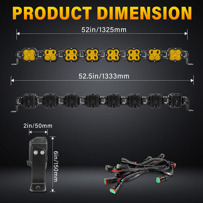 4in 30W Amer Cube LED Pod Light Spot Flood Combo Beam Work Lights,3055K/3530K Car Off-Road Driving Lamp for Truck,SUV,Motorcycle