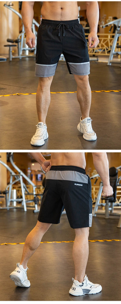 Men Beach Shorts Male Gym Fitness Sport Short Pants Joggers Basketball Sportswear Bodybuilding Loose Plus Size Zip Pocket