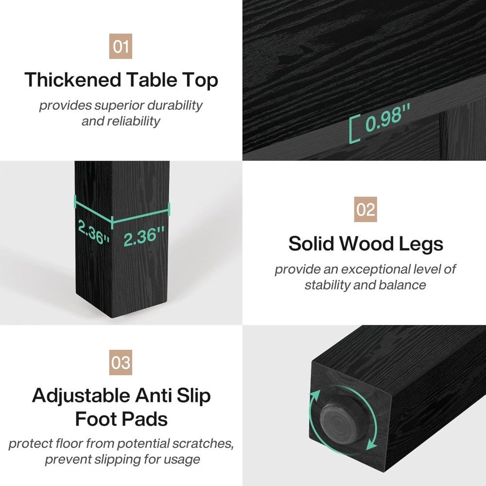 Wood Dining Table Modern Kitchen Table for Dining Room Living Room, 2-4 People Dining Room Table Square Dinner Tables with Wood