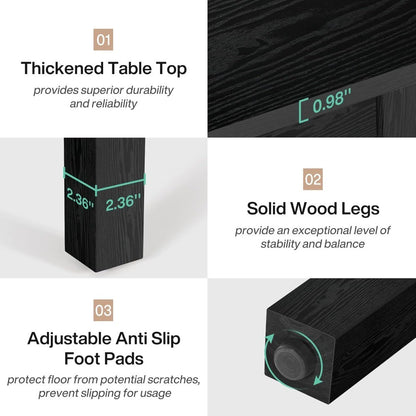 Wood Dining Table Modern Kitchen Table for Dining Room Living Room, 2-4 People Dining Room Table Square Dinner Tables with Wood