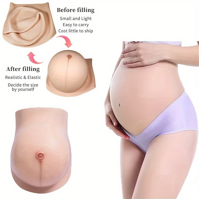 Fake Pregnant Belly 6-9 Months Artificial Silicone Pregnancy Belly Lifelike Skin for Actor Performance Maternity