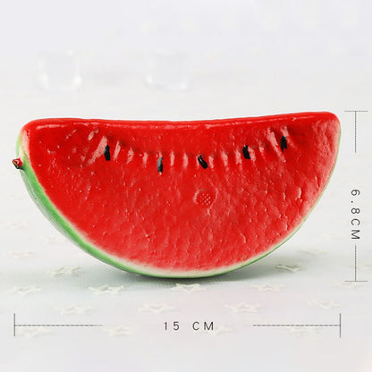 4pcs Artificial Fruits Simulated Watermelon Model Fruit Slices Photography Prop Foam Fake Watermelon Ornament Food Holiday Party