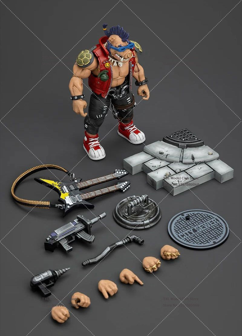 Original JOYTOY TMNT 1/18 Coleção Rocksteady&Beebop Conjunto Completo Boneco de Ação Soldado 11.5cm