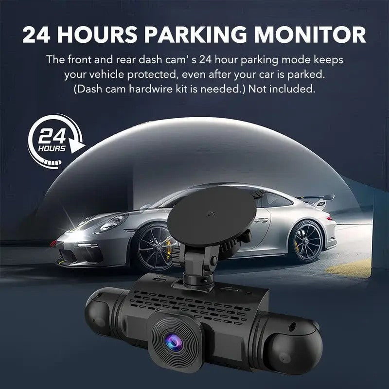 Câmera Veicular Filmadora 4 Canais Caixa Preta FHD 1080P Dianteira Esquerda Direita Traseira Visão Noturna Gravação em Loop adicionar Kit Hardwire