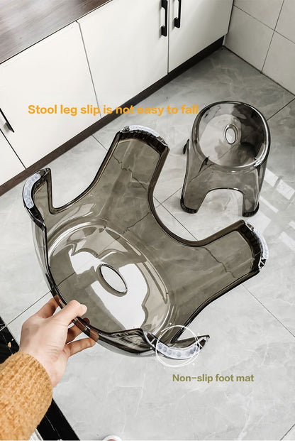 Acrylic Bathroom Shower Non-slip Stool Transparent Small Low Stool for Kids Home Living Room Bathroom Simple Modern Furniture