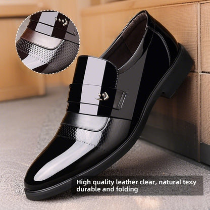 Leather Shoes for Men Wedding Formal Oxfords Business Casual Office Work Shoes for Men Classic Luxury Pointy Men's Dress Shoes