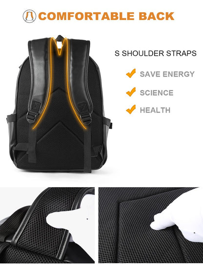 Men Leather Laptop Backpack Large Antitheft Travel Backpack High Quality Fashion Knapsack Bags for Male