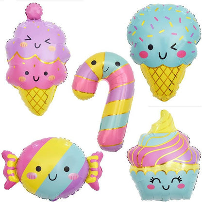 7pcs Candy & Ice Cream Theme Balloons Set pink balloons decoration party birthday balloons decoration party princess
