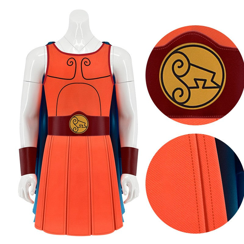 Movie Hercules Cosplay Costume for Adult Kids Man Boys Top Cloak Belt Men Halloween Carnival Party Male Role Play Outfit Suit