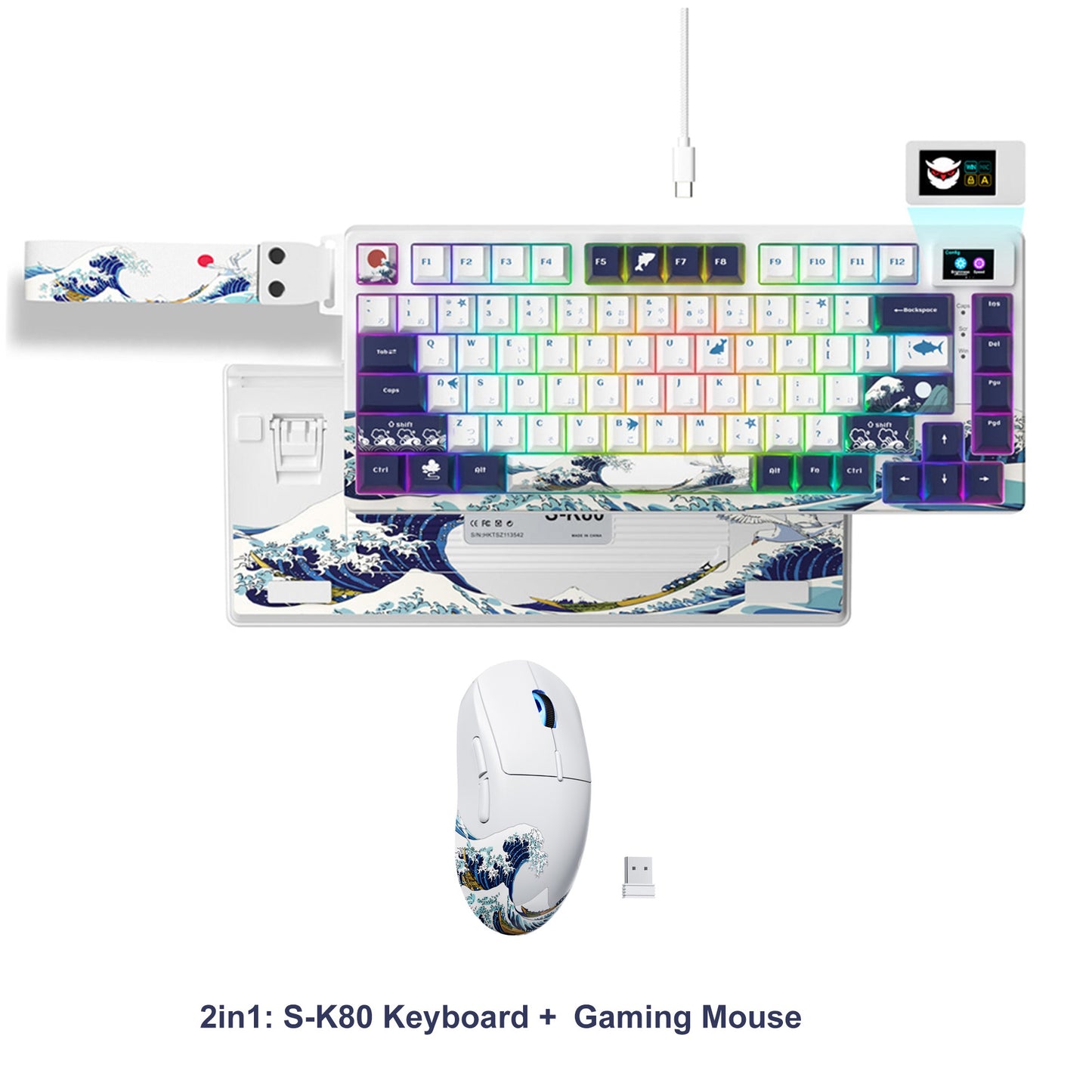 Teclado Gamer Mecânico Womier S-K80 75% com Display OLED Colorido Hot Swap Gasket Mount RGB Teclado Personalizado