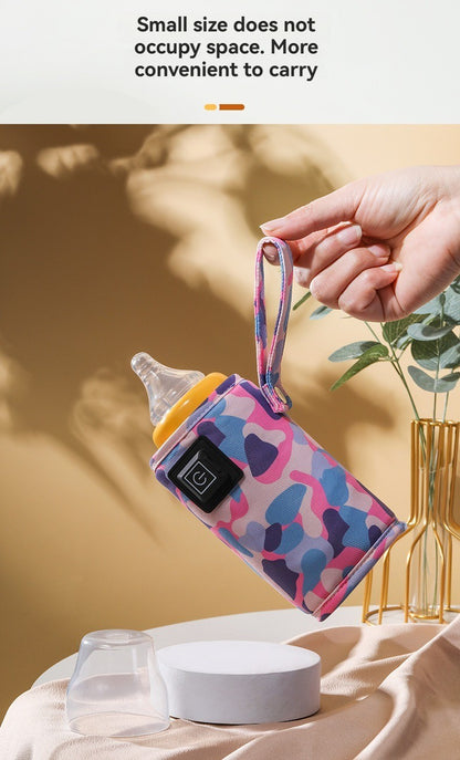 USB Charging Bottle Warmer, Compact Insulated Heating Bag for Diaper Bags, Quick Formula Warming for Outdoor Activities