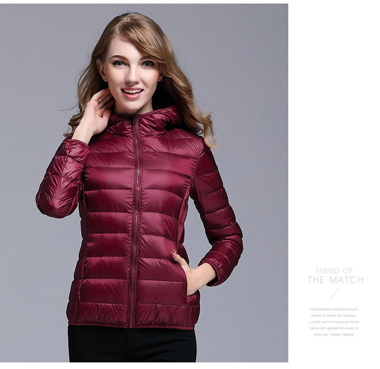 White Duck Down Winter Hoody Jackets Ultra-light Women Down Coats Puffer Long Sleeve Warm Slim Portable Thin Female Outwears 7XL