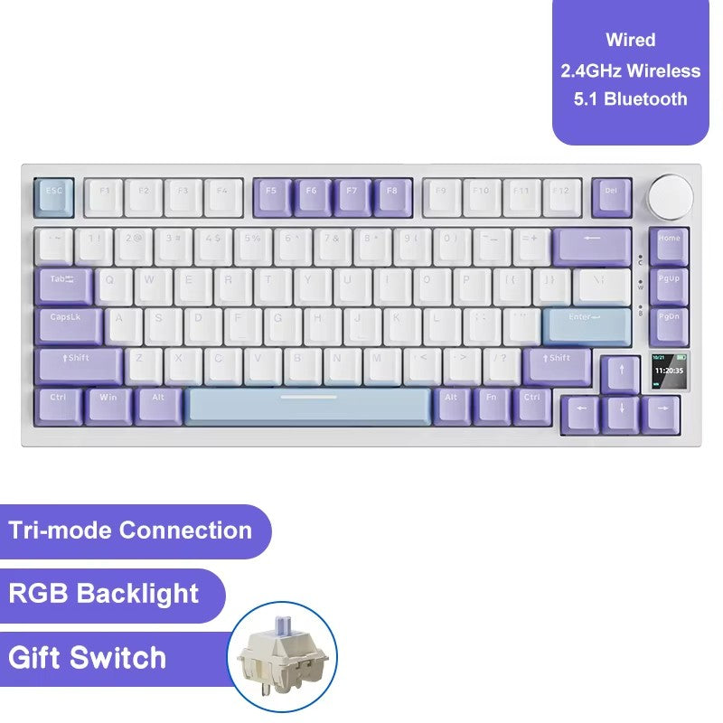 Teclado mecânico gamer Ajazz AK820/AK820Pro Bluetooth 5.1/sem fio/com fio, teclado customizado com botão selado de troca térmica