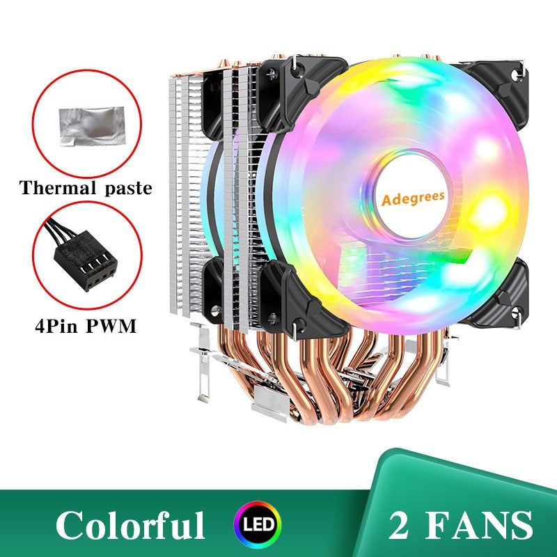 6 Heat Pipes ARGB CPU Air Cooler 4 Pin PWM Quiet CPU Cooling Fan for Intel LGA 1700 2011 1200 1156 X79 X99 AM3 AM4 PC Radiator