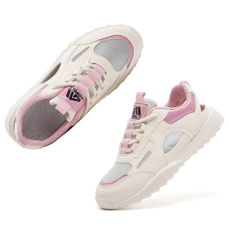 Women's Breathable Thick-Sole Casual Sneakers, Durable Outdoor Running/Walking Shoes with Fashion Design for Gym & Daily Wear