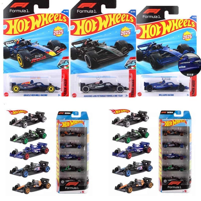 Hot Wheels Mattel F1 Carros Modelo 5 Peças McLaren Red Bull Racing Diecast Estojo C Oracle Carro Personalizado Liga Brinquedo Infantil Presente de Aniversário