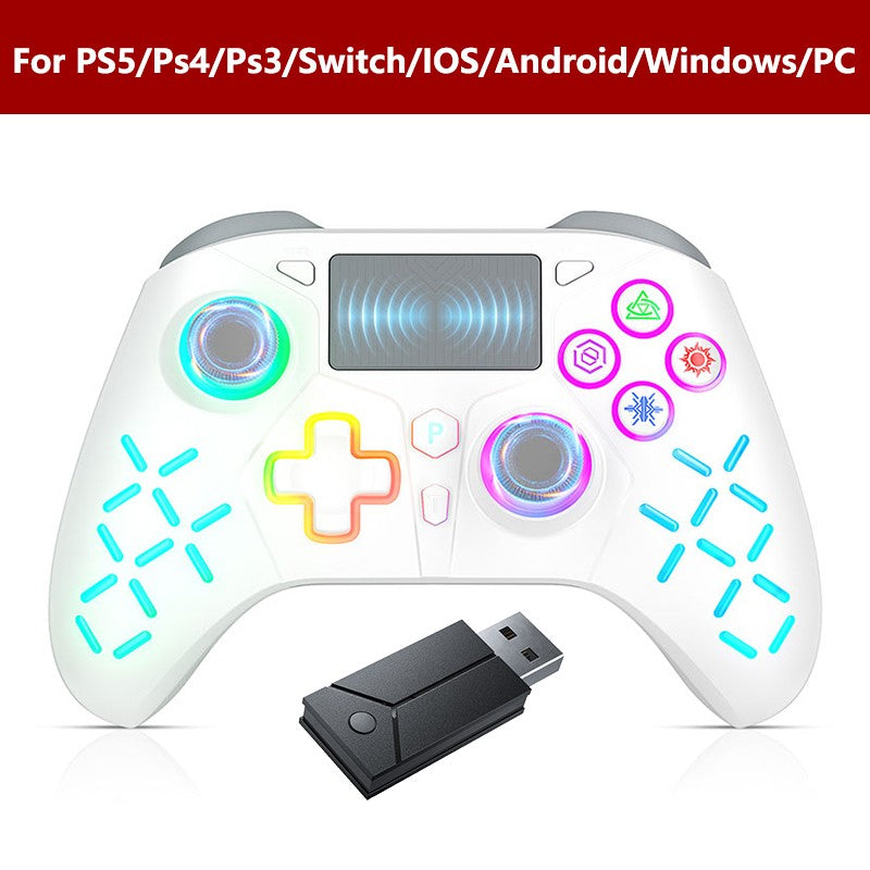 Controller for PS5/PS4/PS3/Steam/PC RGB Wireless Control Joystick Hall Linear Trigger Gamepad Turbo Dual Vibration Game Remote