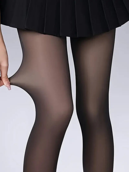 Fake semi-transparent thermal pants, autumn high stretch tights, women's underwear and pajamas