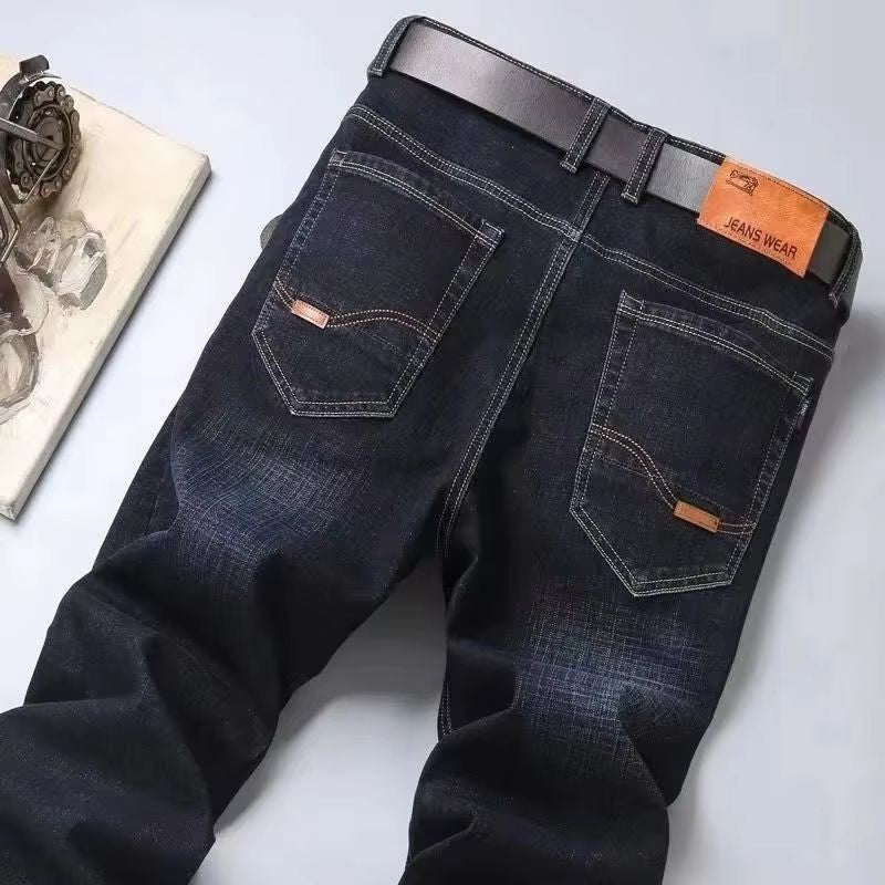2025 New Men Stretch Jeans Male Classic Elasticity Business jeans men fashion comfortable Solid slim straight long Denim pants