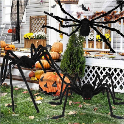 3/2/1pcs Halloween Decor Giant Black Plush Spider Halloween Party Bar Haunted House Horror Props Outdoor Scary Large Spiders