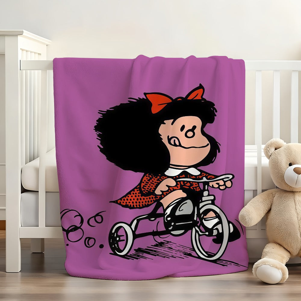 Cartoon cute Mafaldas World Blanket For Sofa Office Bed Plane Travel Sleep Read Relax Camping Soft And Warm