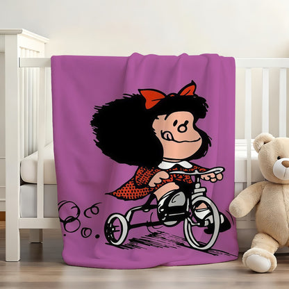 Cartoon cute Mafaldas World Blanket For Sofa Office Bed Plane Travel Sleep Read Relax Camping Soft And Warm