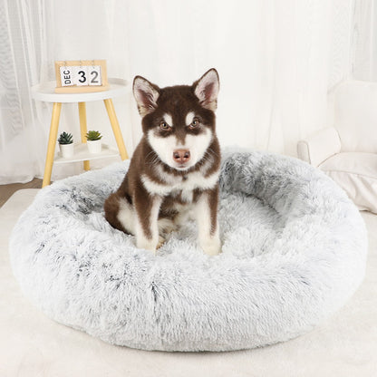 Cama para Cachorro, Donut Grande Redondo, Cesta Pelúcia de Inverno para Cães Médios, Acessórios, Casinha Fofa, Pequeno, Filhote, Animais de Estimação, Gato, Produtos