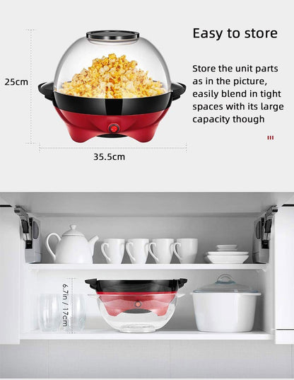 Máquina de pipoca elétrica doméstica 850W máquina de pipoca quente automática pipoqueira caseira DIY Popcorn Movie Snack Sonifer Popper