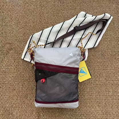 2025 New Ultra-Light Unisex Single-Shoulder Crossbody Bag, Hollow Mesh Color-Blocked Men's Cycling Travel Messenger Bag