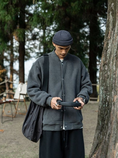 Oversize 300lb Men's Spring Fashion Baseball Jacket Vintage Loose Fit Pilot Coat Outerwear