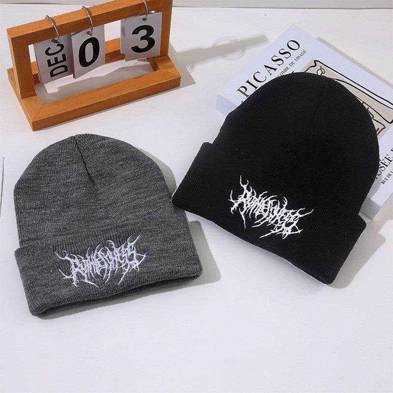 Warm Women Men Winter Beanies Hats Gothic Street Punk Knitted Bonnet Caps 100% Cotton Fashion Keep Warm Skullies Beanies Hats