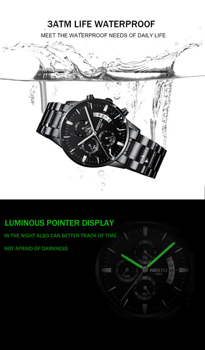NIBOSI Mens Watches Top Brand Luxury Famous Men's Dress Watch Fashion Casual Military Quartz Wristwatches Saat Relogio Masculino